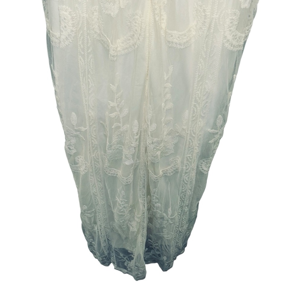 Elegant Cream Lace Maxi Dress size medium - Picture 8 of 12